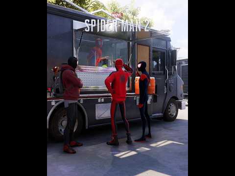 When Spider-Man gets a job At a Food Truck #shorts #spiderman #milesmorales