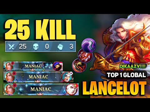 3X MANIAC! Lancelot Best Build 2023 [ Lancelot Top 1 Global Gameplay ] DIKAAZV!!!! - Mobile Legends