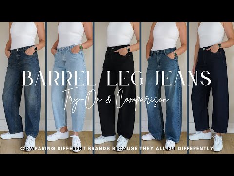 Barrel Leg Jeans Try On & Comparison