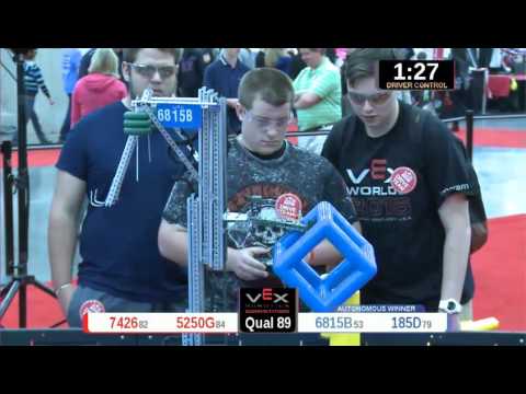 2015 VRC Engr Q89 - 7426 5250G vs 6815B 185D - 26 to 27 - VEX Worlds 2015 - Engineering Division