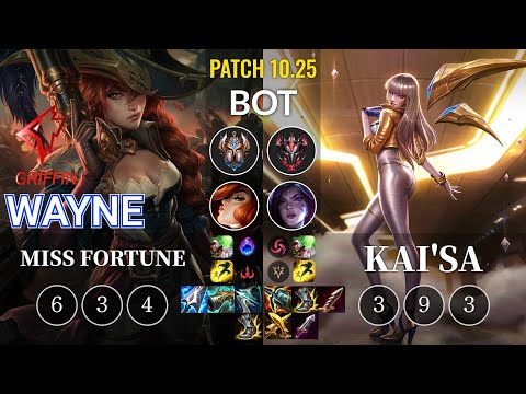 GRF Wayne Miss Fortune vs Kai'Sa Bot - KR Patch 10.25