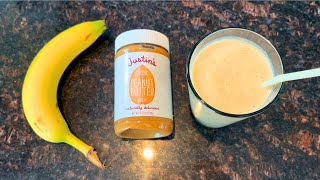 Peanut Butter Banana Smoothie Recipe 🥜🍌 - Instant Energy Boost ⚡️ - Perfect Breakfast On The Go! 🥤