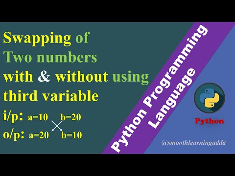 Program To Swap Two Numbers With Or Without Using Third Variable In Python In Telugu Python Coding
