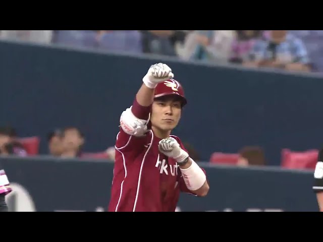 【9回表】ベンチも笑顔!! イーグルス・岡島 きょう2本目のタイムリーは勝ち越し打!! 2016/4/29 Bs-E