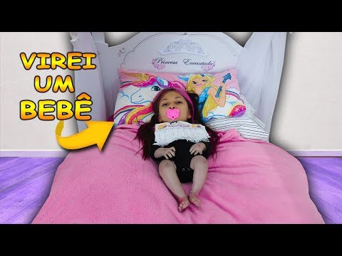Biankinha volta a ser bebê 👶 Biankinha pretend to play baby