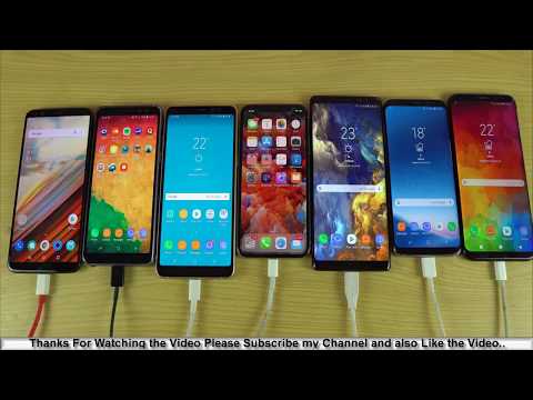Samsung Galaxy A8 2018 vs iPhone X vs S8 vs Note 8 vs OnePlus 5T - Battery Drain Test!