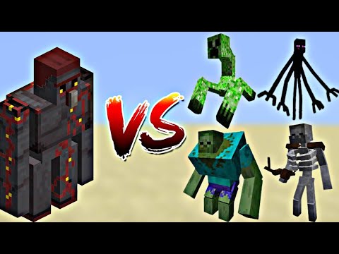 EPIC Minecraft Netherite Golem VS Mutant Zombie Battle!!