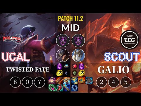 KT Ucal Twisted Fate vs EDG Scout Galio Mid - KR Patch 11.2