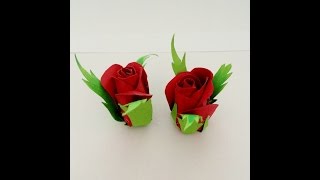 DIY Super easy way to make rose bud from paper-Tutorials : papierenbloemen : pappersblomma