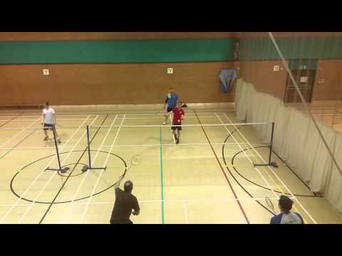 Bourne badminton match. He nearly hit me then hit the net!!