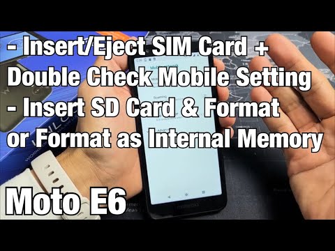 Moto E6: How to Insert/Eject SIM Card + Insert SD Card & Format or Format as Internal