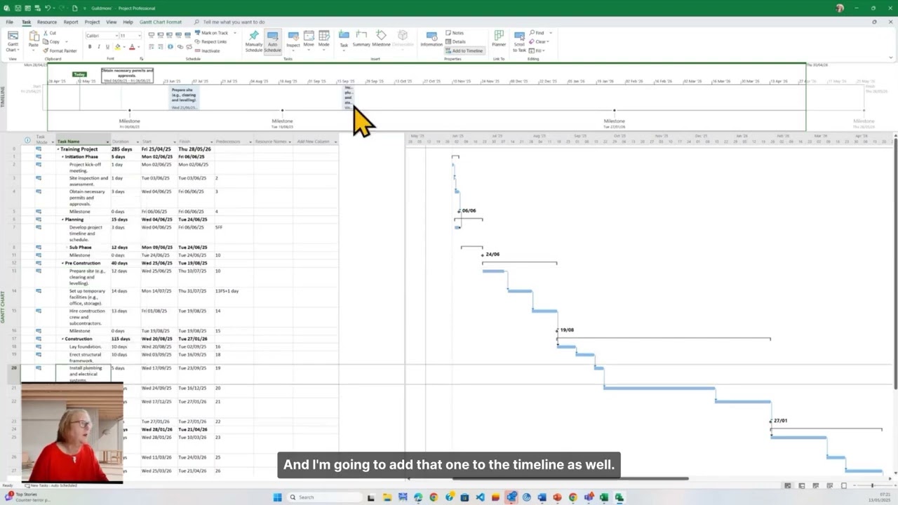 📊 How to Use the Timeline View in Microsoft Project | Step-by-Step Tutorial