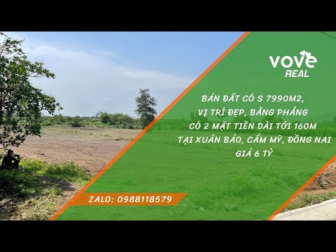 D042 - Bán đất có S 7990m2, bằng phẳng, 2 mặt tiền dài 160m, giá 6 tỷ tại Cẩm Mỹ