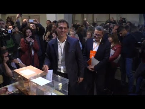 Spain: Ciudadanos leader Albert Rivera votes in snap elections