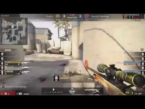 Fnatic Olofmeister Insane Awp Flick vs Gambit @ ELEAGUE MAJOR 2017