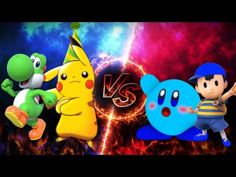 Super Smash Bros. 64 Team Yoshi vs Team Kaiby (Blue Kirby)