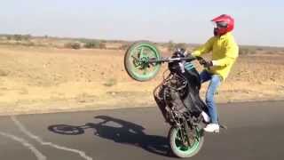 preview picture of video 'Bike stunts in India  best stunts  must watch this long wheelie ever.'