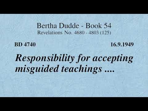 BD 4740 - RESPONSIBILITY FOR ACCEPTING MISGUIDED TEACHINGS ....