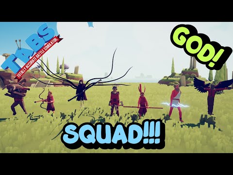 TABS | God Squad Vs Every 100 Units ( Strong Units=10) - Totally Accurate Battle Simulator