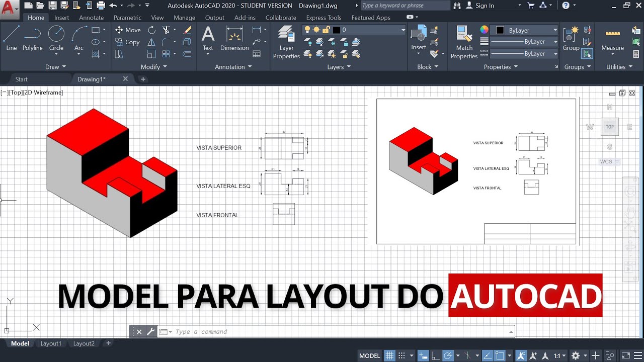 Como passar do Model para o Layout do AutoCAD