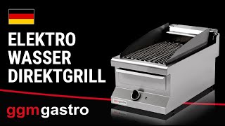 Grill électrique professionnel direct à eau - 8,75kW - de table - P700mm - 2 brûleurs - grilles réglables en hauteur