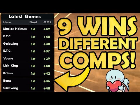 9 1st In A Row! All Different Comps! | Hearthstone Battlegrounds 