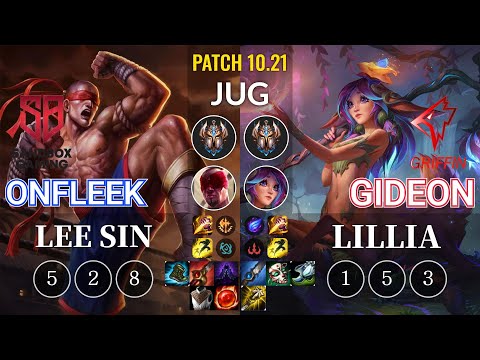 SB OnFleek Lee Sin vs GRF GIDEON Lillia Jungle - KR Patch 10.21