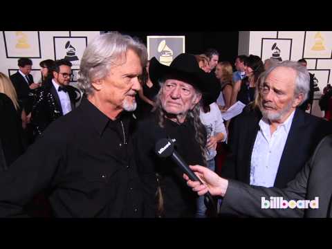 Kris Kristofferson, Willie Nelson & Merle Haggard on the GRAMMYs Red Carpet 2014