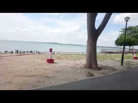 Cycling along Changi Beach
