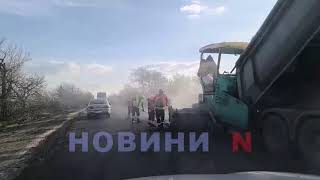 На трассе Одесса — Николаев идет активный ремонт: движение затруднено