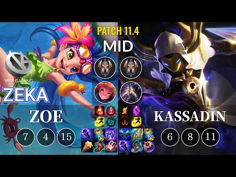 VG Zeka Zoe vs Kassadin Mid - KR Patch 11.4