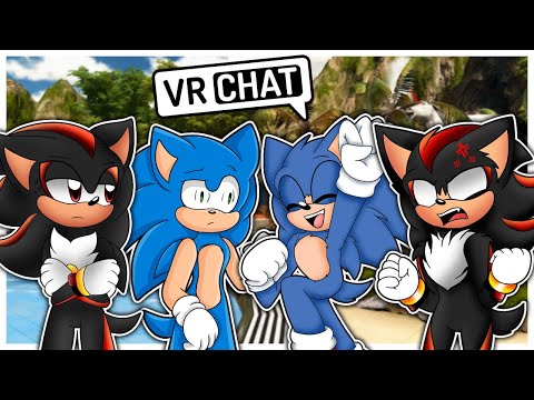 Movie Sonic and Movie Shadow Meet Modern Sonic and Modern Shadow In VRCHAT!!