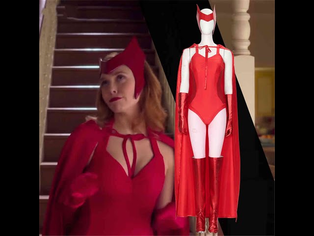 Vídeo relacionado con YANYUESHOP Mujeres Wanda Maximoff Chaqueta con Capucha Scarlet Witch Cloak Cosplay Disfraz Wanda Embarazo Pijamas Ropa de Dormir Ropa