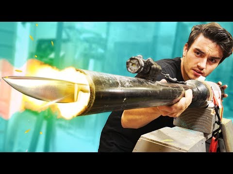 Launching KNIVES Out Of A CANNON!! Video