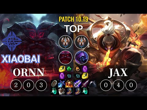 ES Xiaobai Ornn vs Jax Top - KR Patch 10.19