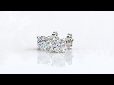 4.5mm 0.70ct Round Cut Diamond Stud Earrings