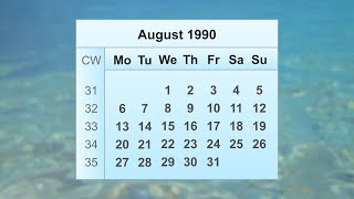 Download lagu August 1990 Calendar mp3