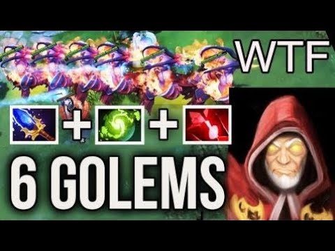 WTF BUILD DOTA2 WTF 6x GOLEMS New Imba 7.06 Talent Warlock Mid by Waga Suicide Strat Dota 2