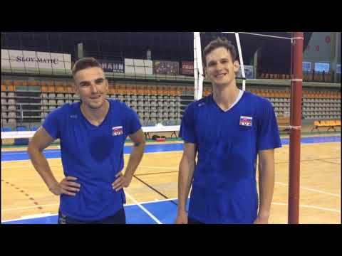 AlpenVolleys Angriff Peter Mlynarcik und Stefan Chrtiansky jr.