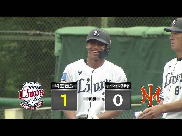 【ファーム】掴んだチャンスは逃さない!! ライオンズ・古川雄大 先制のタイムリーヒット!! 2025年8月12日 埼玉西武ライオンズ 対 オイシックス新潟アルビレックスBC