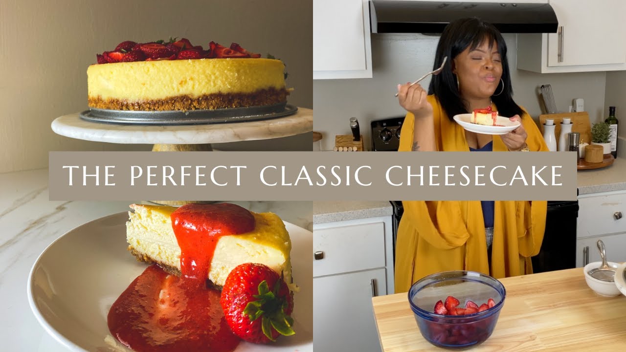The Perfect Classic Cheesecake with a Strawberry Topping. Periodt. | Bake with Me
