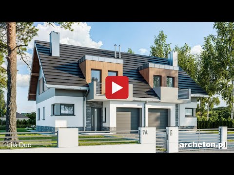 Projekt domu Lila Duo - archeton pl - z użytkowym poddaszem 129,4 m2