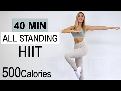 40 MIN Intense All Standing HIIT | Fat Burning HIIT | 500 Calories | No Repeat | No Equipment