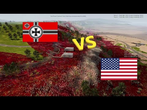 50.000 American Soldier Assault VS 50.000 German Soldier | Ultimate Epic Battle Simulator 2 | UEBS 2
