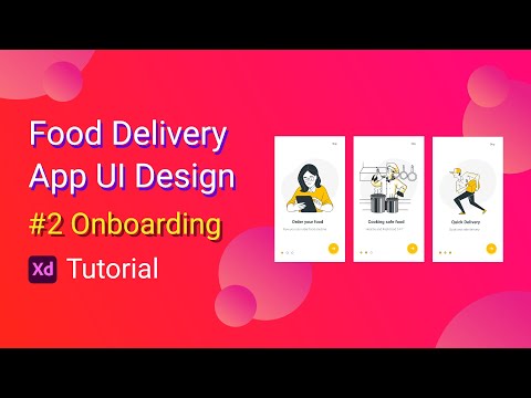 Mobile app UI Design in Adobe XD | Food delivery app | Onboarding
