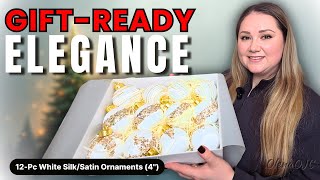 White Silk/Satin Ornaments (4") — Elegant Tree, Wedding & Party Decor