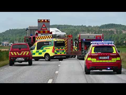 220804 Svår olycka utanför Horred på riksväg 41