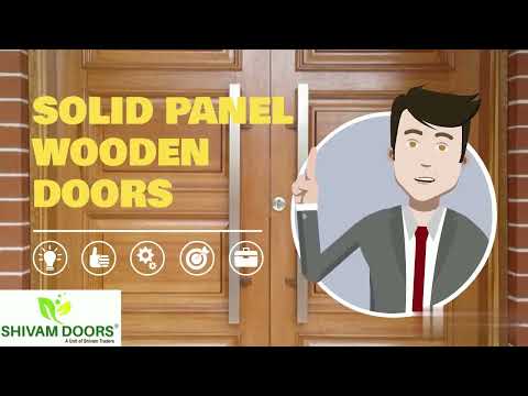 Finished modern wooden entrance door