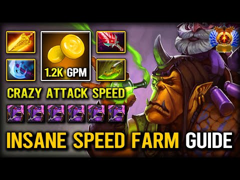 INSANE SPEED FARM MID Alchemist 1.2K GPM With Crazy Attack Speed Build | 7.40b Dota 2
