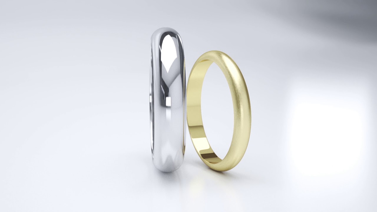 (RL-W-27) Classic D Shape Wedding Bands